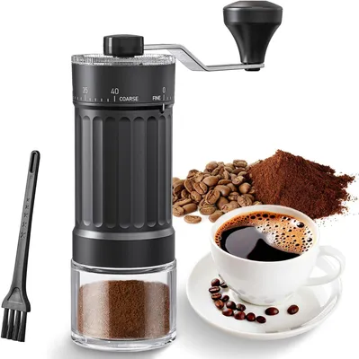 Produktbild von Manuelle Kaffeemühle,Tragbare Manuelle Handkaffeemühle mit 30g Kapazität,40 verstellbare Einstellungen,Konische Mahlmühle mit ergonomischem Griff