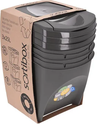 Obrázek produktu pro Odpadkové koše, 3 x 25 l, polypropylen