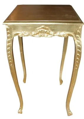 Image de Casa Padrino, table haute baroque, finition or, 112 cm - Table haute de luxe en bois massif
