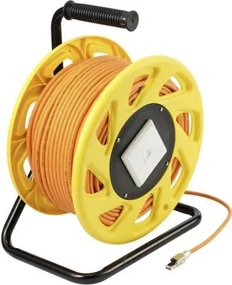 Produktbild von Renkforce RJ45 Netzwerk Kabeltrommel CAT 6a (Rohkabel CAT 7) S/FTP 50 m Orange Halogenfrei