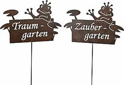 Produktbild von 1von 2 Metall Stecker Gartendeko Gartenstecker Frosch Metall 36 cm Sortiert…