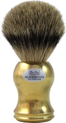 Produktbild von Rasierpinsel mit Silberspitz-Dachshaar in Gold