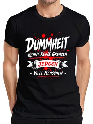 Immagine prodotto di "La stupidità non ha limiti", t-shirt da uomo, colore nero, taglia XXL. (Con un tono sarcastico)
