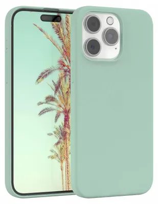 Produktbild von EAZY CASE Silikonhülle für Apple iPhone 15 Pro Max Silikon Backcover Schutz in Grün