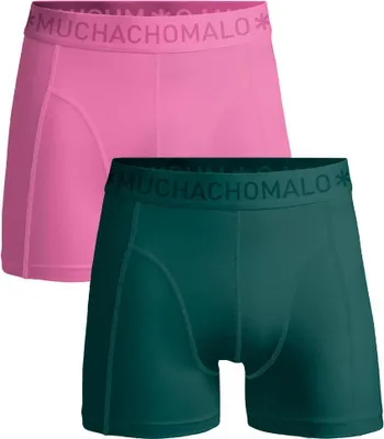 Produktbild von Muchachomalo Herren Boxershorts – 2er Pack – Baumwolle Stretch – Bequeme Unterwäsche – Größe L - U-SOLID1010-1155