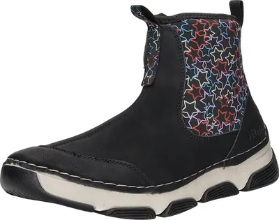 Produktbild von Alyssa Damen-Stiefelette Schwarz-Weiß-Mehrfarbig, Farbe:schwarz, EU Größe:39