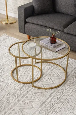 Zdjęcie produktu dla Skye Decor, Białoruś - Gold, Glass 60, stolik kawowy, COATED GLASS, Gold, 60 x 60 x 43 cm
