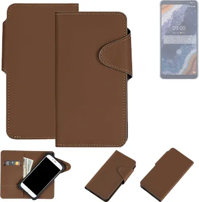 Produktbild von K-S-Trade Schutzhülle Klapphülle Kunstleder für Nokia 9 braun Handy Hülle Wallet Case