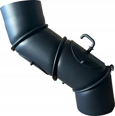 Produktbild von Ofenrohr 120 mm Bogen 4-Segment Stahlblech mit Tür Kaminrohr Knie Bogen