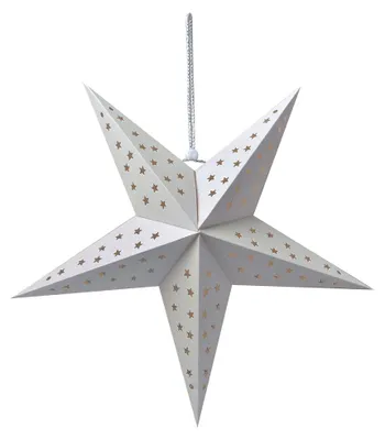 Produktbild von Clayre & Eef Hängender Stern 45x15x45 cm Weiß Papier