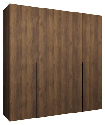 Produktbild von MEBLE KRYSPOL, Kleiderschrank, Schrank 200x202x52, Warmia-Nuss, Griff Schwarz