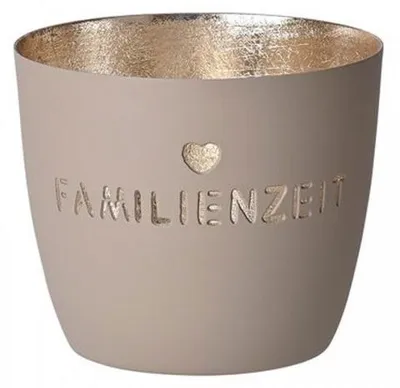 Produktbild von Gift Company Windlicht Madras Familienzeit Sandstone/Gold