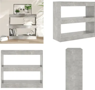 Produktbild von vidaXL Bücherregal/Raumteiler Betongrau 80x30x72 cm - Bücherregal - Bücherregale - Bücherschrank - Lagerregal