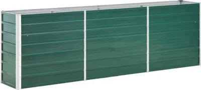 Zdjęcie produktu dla The Living Store Podwyższone łóżko ogrodowe Stal ocynkowana 240×40×77 cm Zielony