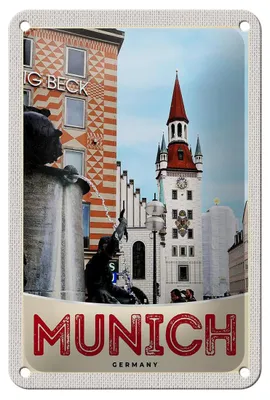 Produktbild von Blechschild Reise 12x18cm München Aussicht Architektur Stadt Schild