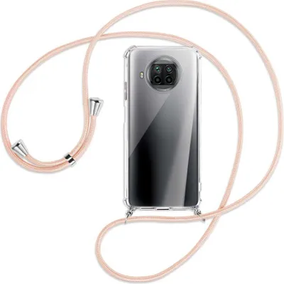Produktbild von Handykette Backcover-Schutzhülle mit Band (Metall silberfarben) für Xiaomi Mi 10T Lite 5G - rose peach