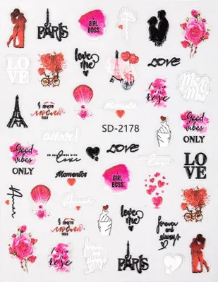 Produktbild von 5D Nagelsticker selbstklebend Valentinstag SD-2178