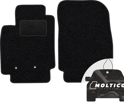Produktbild von moto-MOLTICO Vorne Fußmatten Auto Velours Autoteppiche Schwarz Automatten Set 2-teilig passend für Renault Clio III 2005-2011