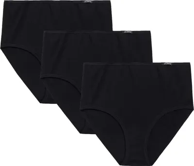 Productafbeelding van Damen slips, 3-pack van Atlantic, comfortabele pasvorm, zwart/beige, maat M