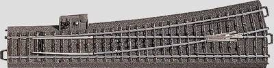 Immagine prodotto di Märklin H0 C-Gleis (mit Bettung) 24711 Weiche, schlank, links 236.1 mm (24711)