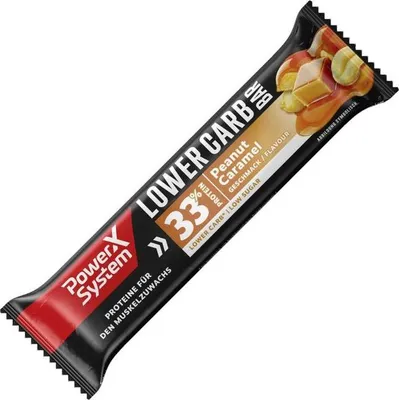 Produktbild von Power System | Lower Carb Bar Peanut Caramel | Proteinriegel 33% Eiweiß wenig Zucker 1 x 45g