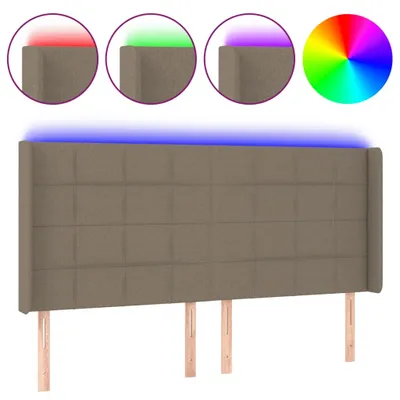 Produktbild von vidaXL LED Kopfteil Taupe 183x16x118/128 cm Stoff