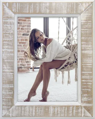 Image de ZEP cadre photo Levico 10 x 15 cm, cadre en bois blanc avec socle et crochet