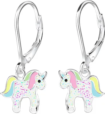 Produktbild von Einhorn Ohrringe Kinder: Ohrhänger Silber 925