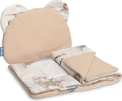 Produktbild von SENSILLO Bettzeug für Kinderbuggy, Kinderwagen und Kinderbett - Braun