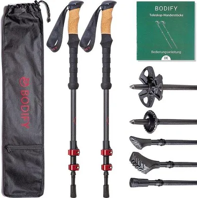 Produktbild von Famanu Nordic Walking Stöcke - Leichtgewichtig, Faltbar, Verstellbar