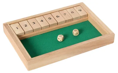 Produktbild von Bartl 107990 Klappenspiel, Shut The Box, Würfelspiel, hochwertige Ausführung aus Buchenholz