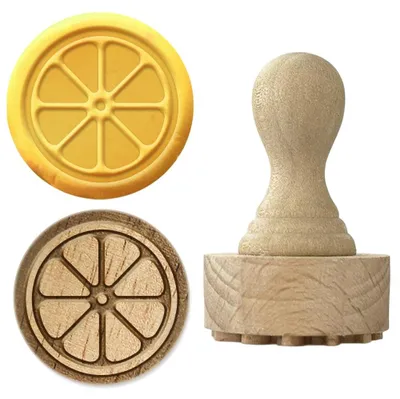 Holzstempel Zitronenscheibe 4,3 x 2,7 cm für Ton und Basteln