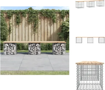 Produktbild von vidaXL Gartenbank aus Gabionen 203x44x42 cm Massivholz Kiefer -  Gartenbänke