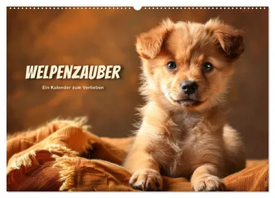 Produktbild von Welpenzauber: Ein Kalender zum Verlieben (Wandkalender 2027 DIN A2 quer), CALVENDO Monatskalender