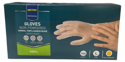 Produktbild von Einmal Handschuhe weiß aus Vinyl ungepudert- 100 Stück Einweghandschuhe