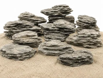 Produktbild von Aquarium Natursteine Grey Multilayer Rock 1 Stück Gr. L 1,3-1,7 kg Aquascaping Steine