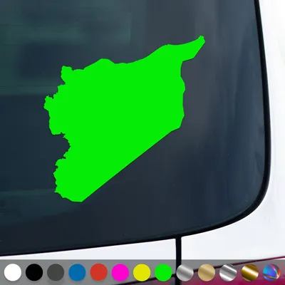 Produktbild von PantherPixel Syrien Aufkleber Umriss Karte Kontur Syria Sticker Auto Geschenkidee Farbe Neon-Grün