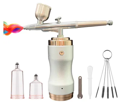 Obrázek produktu pro Sada airbrush, airbrush pistole, sada stříkacích pistolí s tryskami 0,35 mm, 3stupňová regulace tlaku, pro malování, tetování, zdobení nehtů, dorty, make-up