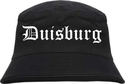Produktbild von Duisburg Fischerhut - Altdeutsch - bedruckt - Bucket Hat Anglerhut Hut L/XL Schwarz