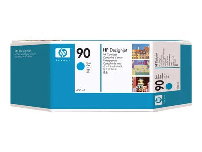 Produktbild von HP 90 Cyan DesignJet Druckerpatrone, 400 ml, HP DesignJet 4000/4500-Druckerserie, Thermal Inkjet, Cyan, C5061A, Business, Singapur