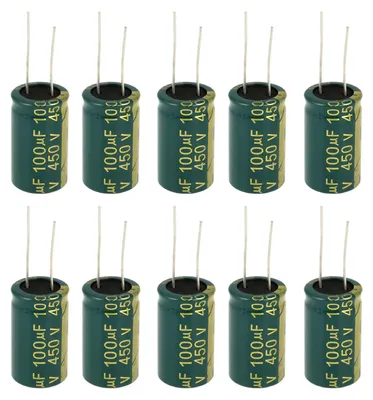 Elektrolytkondensatoren 100–10000 µF, 16–450 V, radial, 10 St.