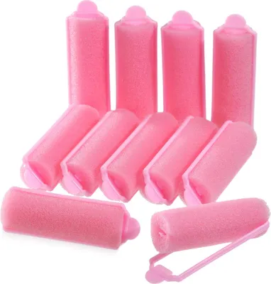 Produktbild von Packung mit 36 Schaumschwamm-Lockenwicklern, Flexible Haarstyling-Lockenwickler, Schwamm-Lockenwickler für das Haarstyling(Rosa)