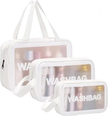 Produktbild von Aucuu Transparente Kosmetiktasche Reise Set 4-teilig