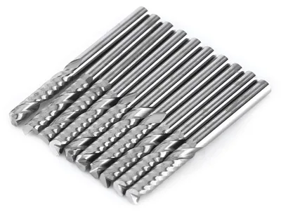 Fräser 10 Stück Hartmetall Einzahn 3,175 mm 22 mm