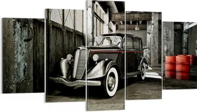 Produktbild von Bild auf Leinwand - Leinwandbild - Auto klassisch auto modell - 160x85cm - Wand Bild - Wanddeko - Leinwanddruck - Bilder - Kunstdruck - Wanddekoration - Leinwand bilder - Wandkunst - EA160x85-2557