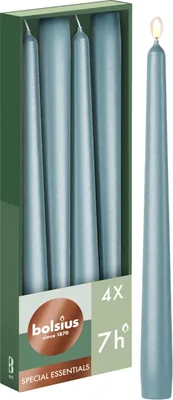 Produktbild von Bolsius Spitzkerzen Metallic Blau 24,5 cm, 4 Stück