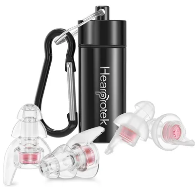 Obrázek produktu pro Špunty do uší pro koncerty, 20 dB redukce hluku, vysoká věrnost zvuku, ochrana sluchu, růžové, balení 2 kusy