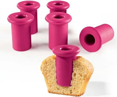 Produktbild von CuCap 6x Silikon Ausstecher Backförmchen Perfekte Aussparungen für professionelle Muffins Cupcakes Ideal zum Aushöhlen und Befüllen Muffinblech DHDL
