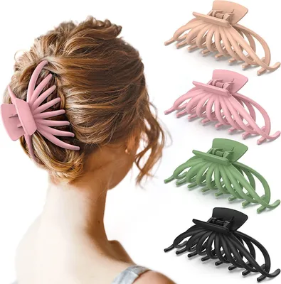 Produktbild von INF 4er-Pack hohles Krallen-Haarspangen-Set Mehrfarbig