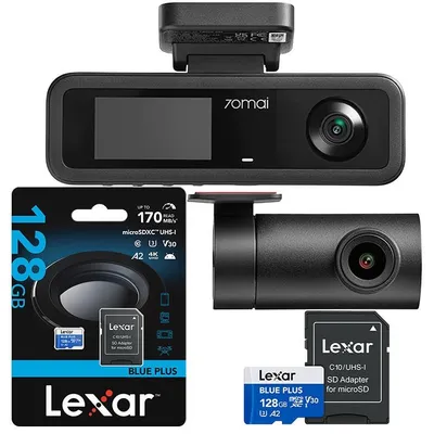 Zdjęcie produktu dla Kamera samochodowa 70mai T400 Dash Cam 3-kanałowa 1440P HDR GPS + Karta 128GB